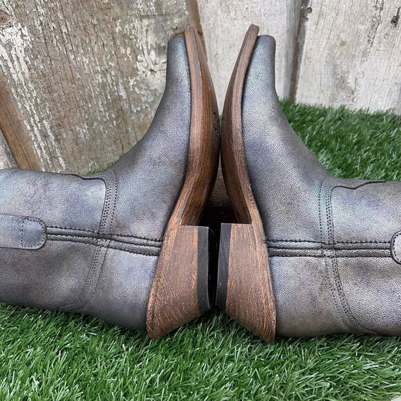 COFI Leathers Silver Oil Slick Spill Short Cowboy Boots Women's 7 - Picture 6 of 11